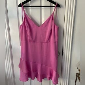 Express Hot Pink Ruffled Wrap Front Skort Romper